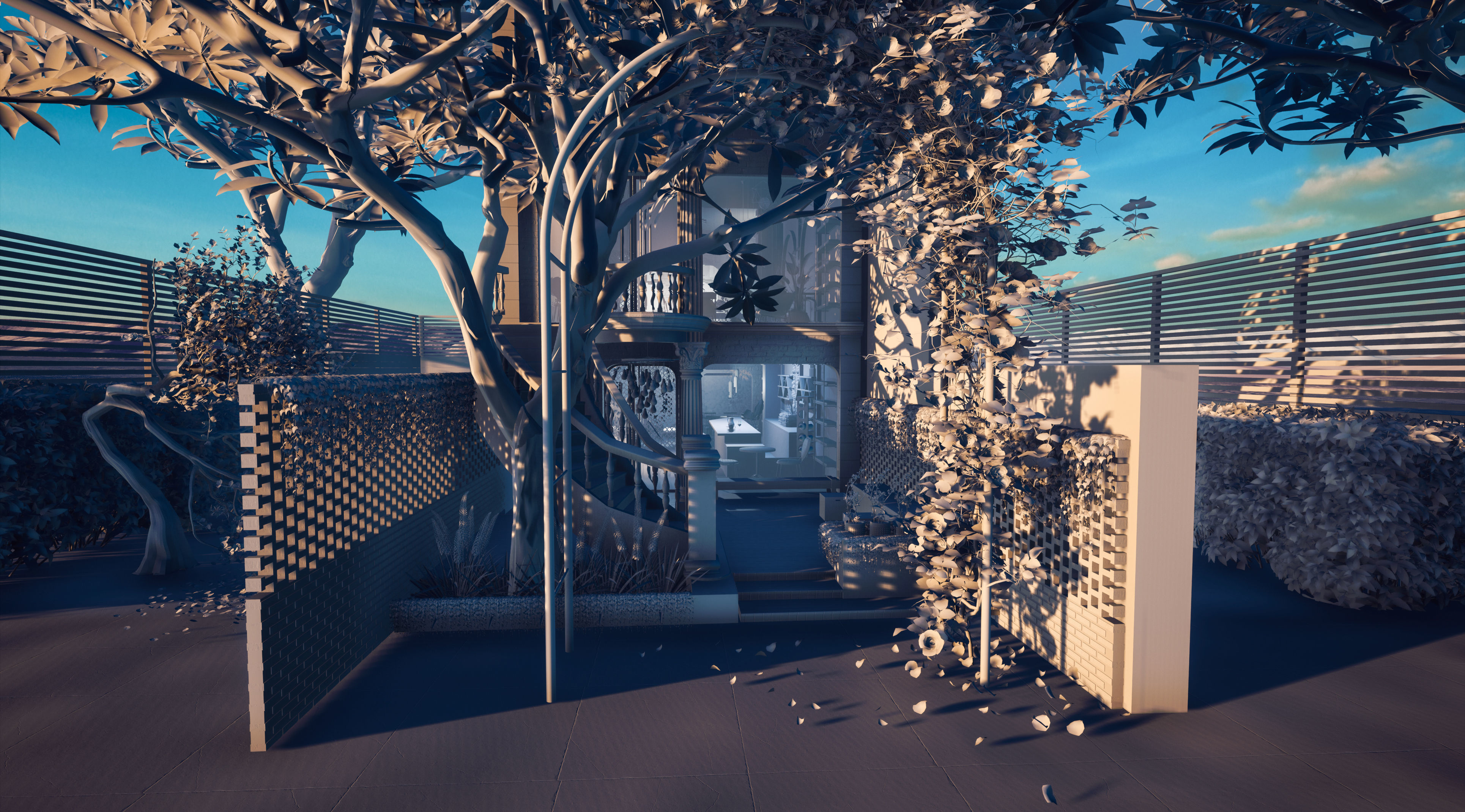 Exterior Coffee Restaurant  Free 3D model_4