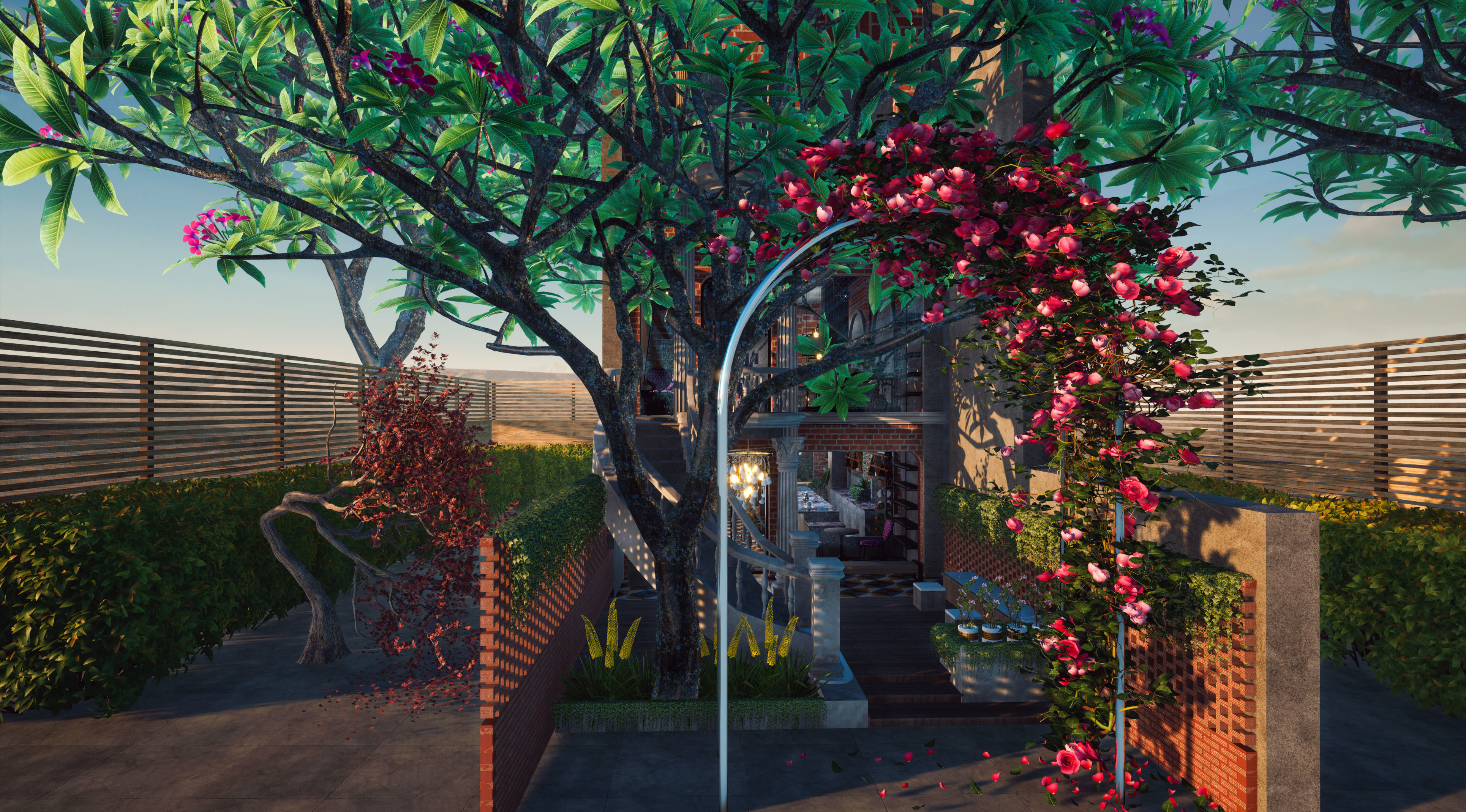 Exterior Coffee Restaurant  Free 3D model_11