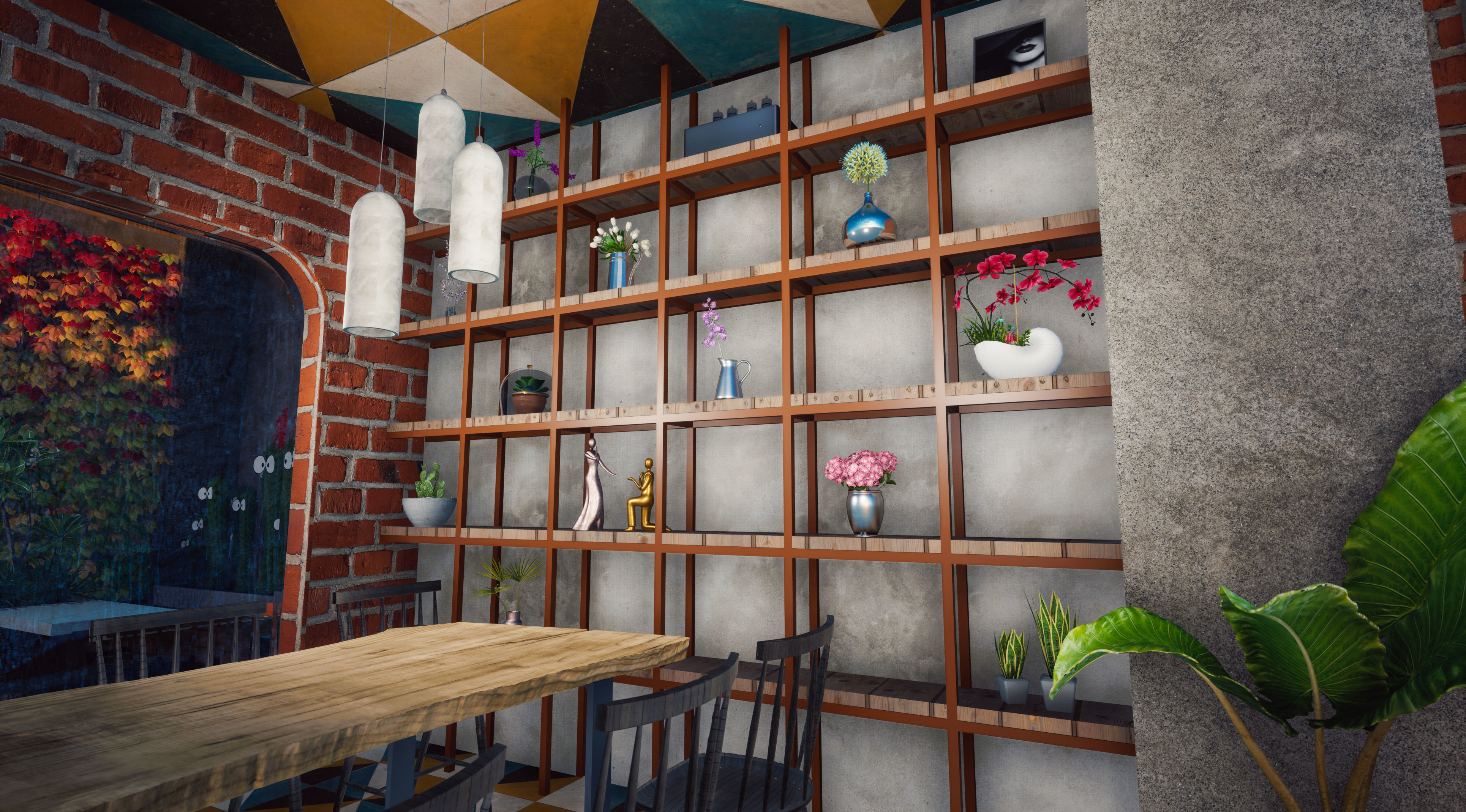 Exterior Coffee Restaurant  Free 3D model_8