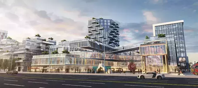 Commercial CBD shopping malls streets