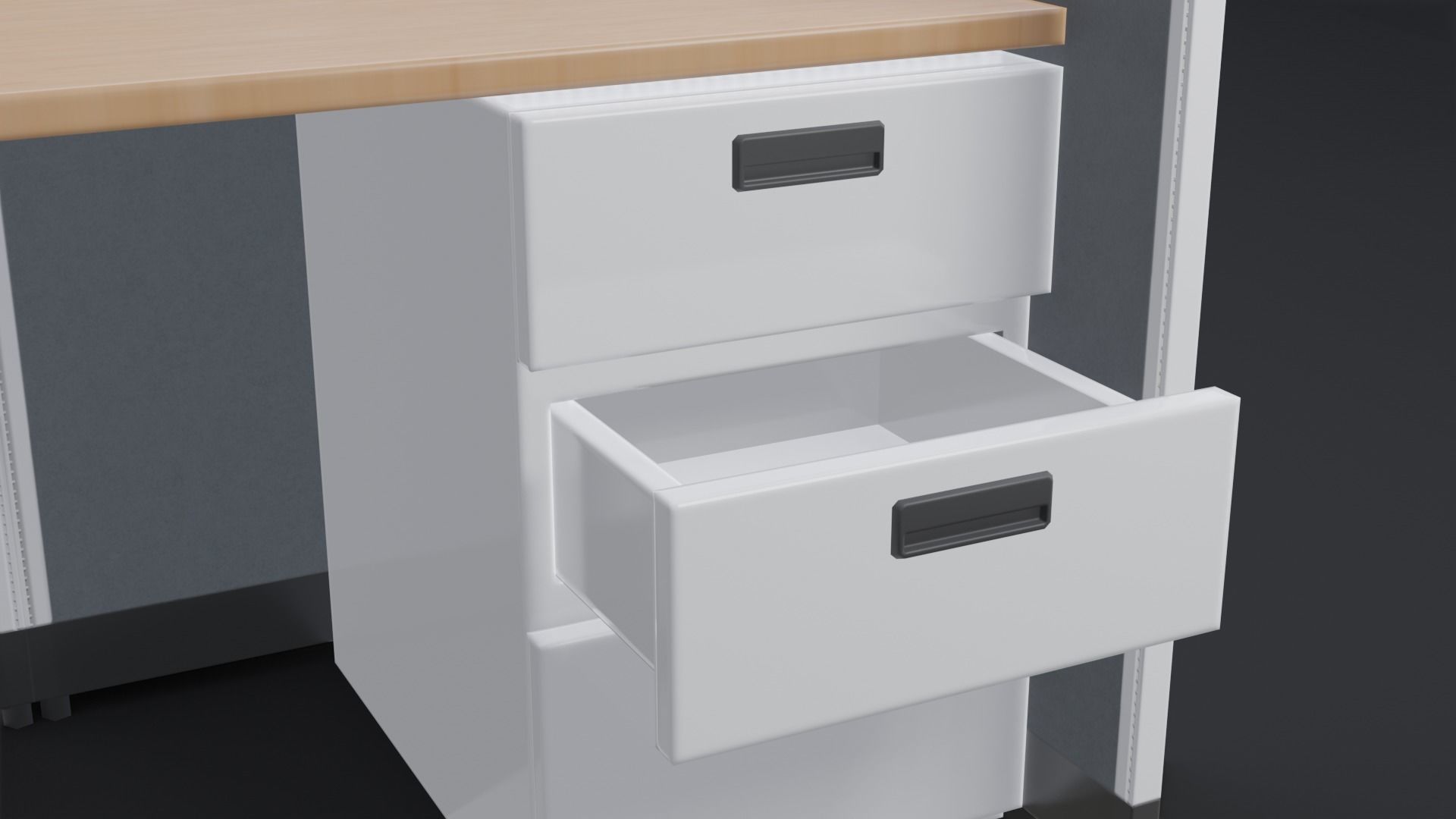 Office Desk Low-poly 3D model_5