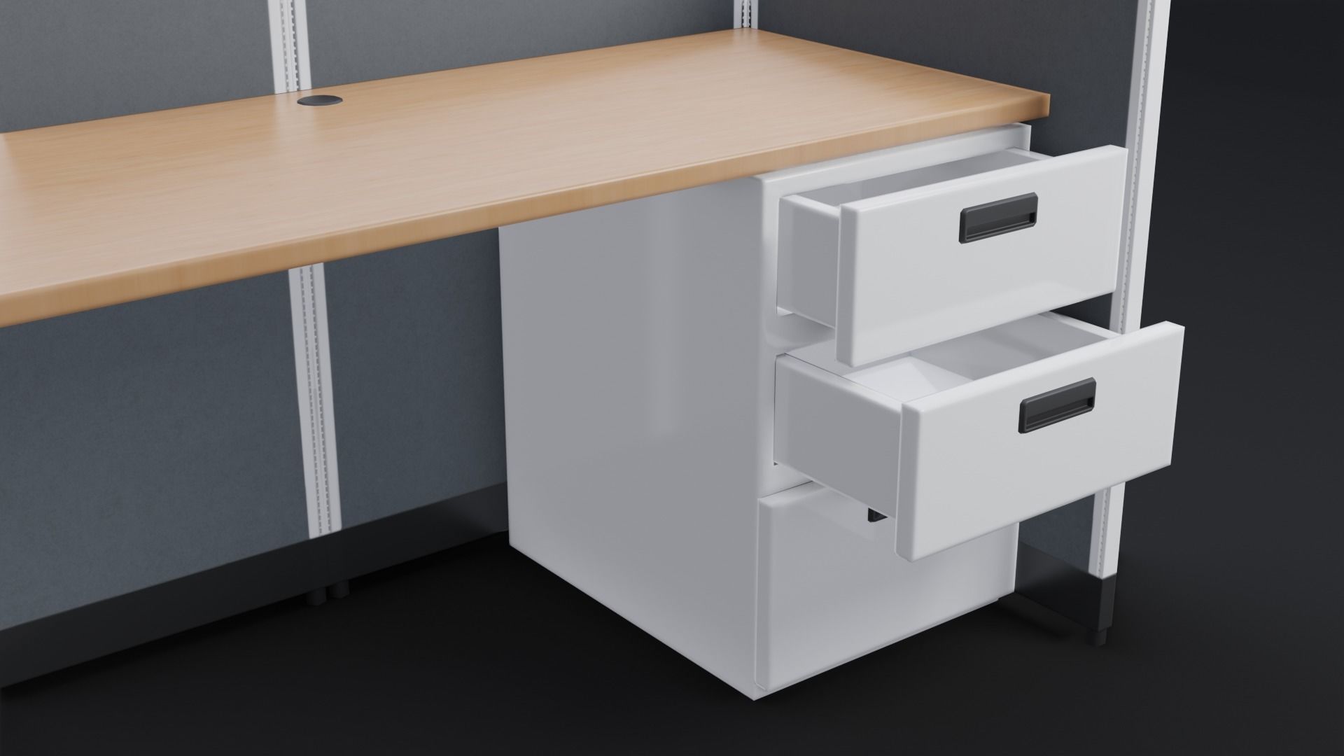 Office Desk Low-poly 3D model_8