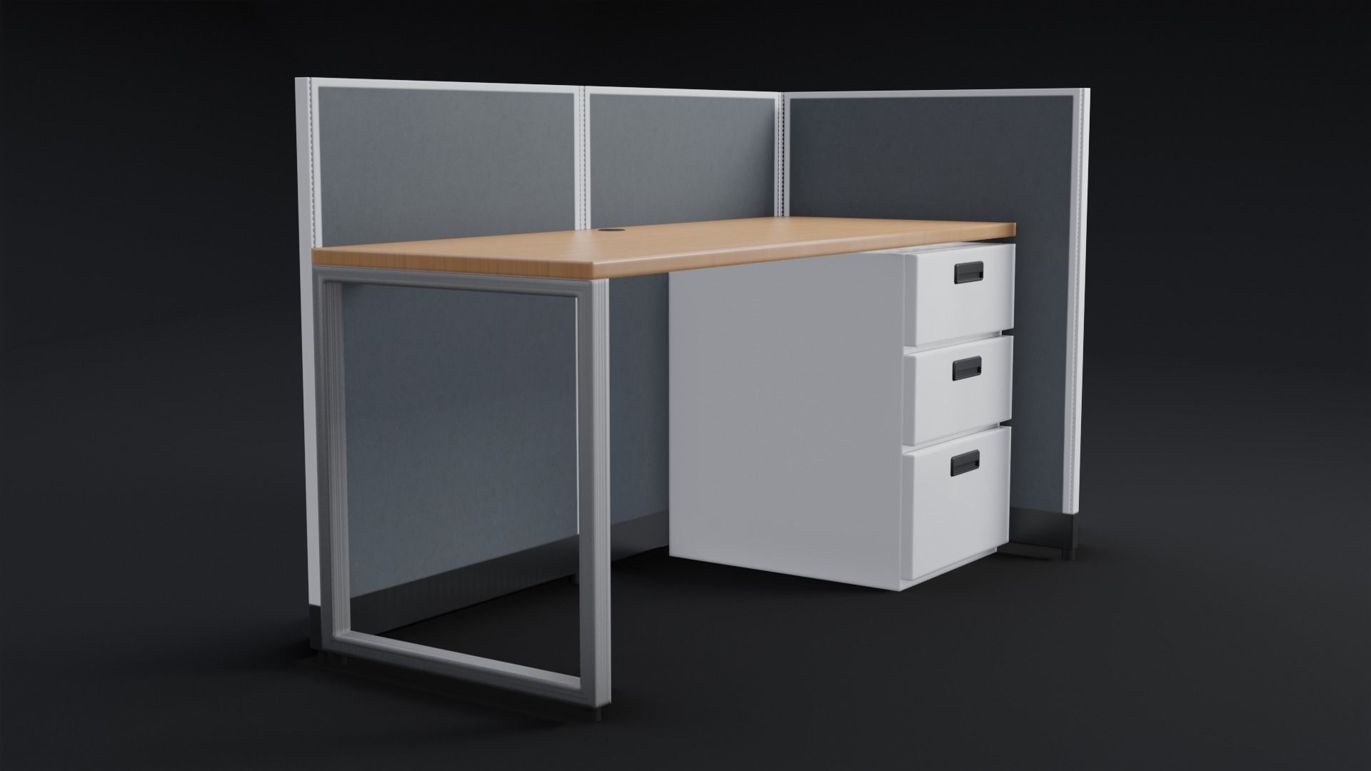 Office Desk Low-poly 3D model_6