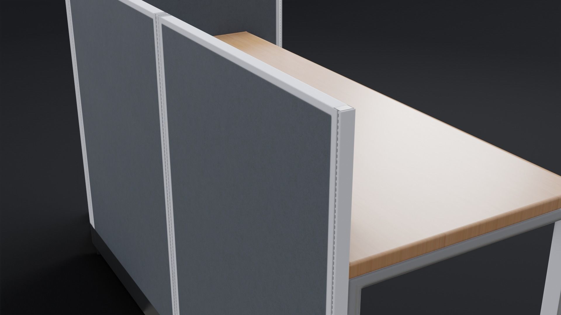 Office Desk Low-poly 3D model_17