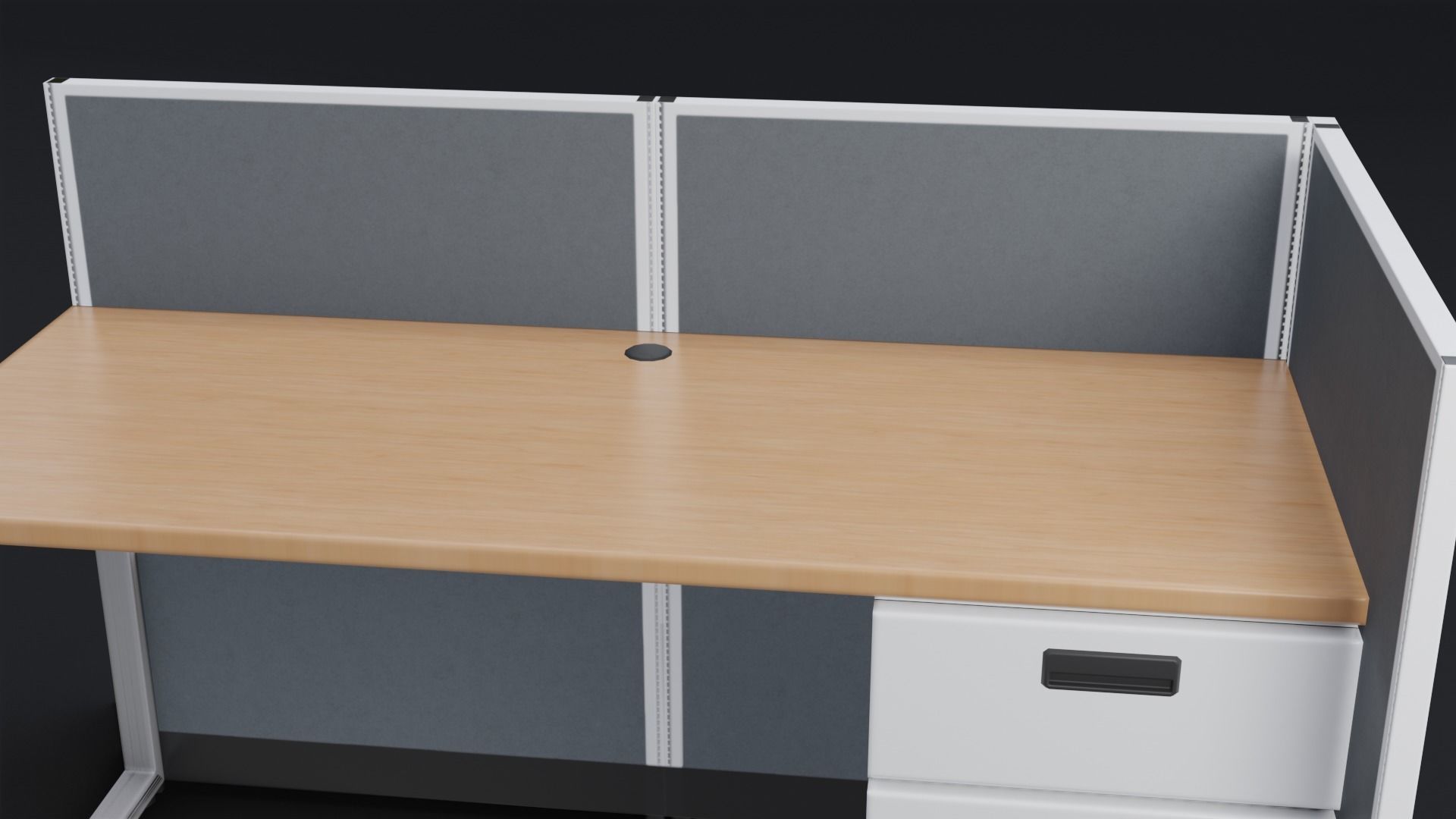 Office Desk Low-poly 3D model_11