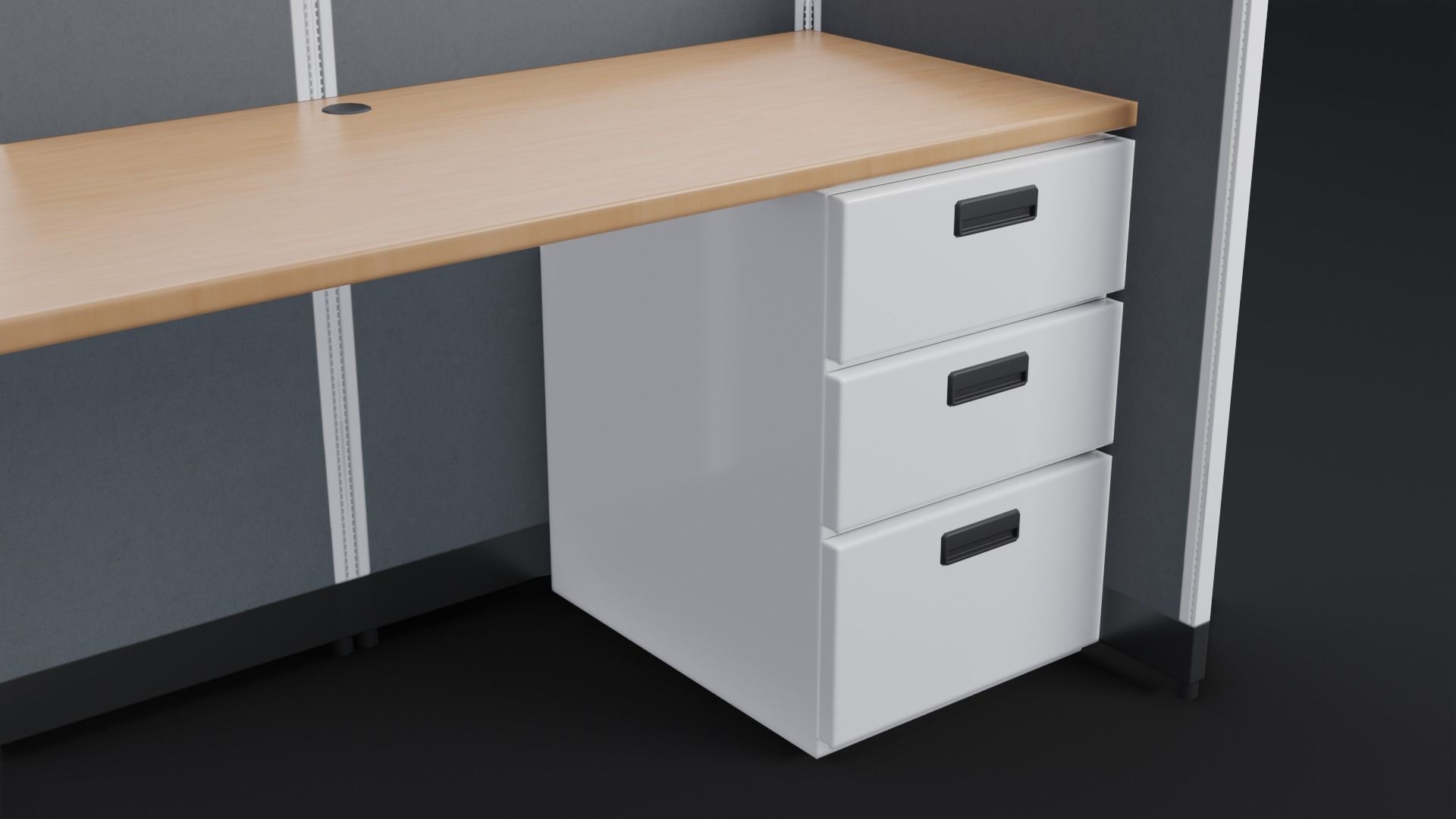Office Desk Low-poly 3D model_7