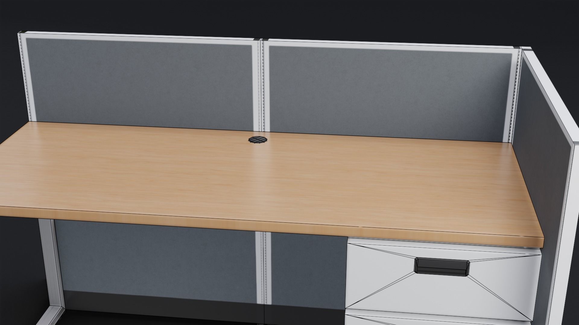 Office Desk Low-poly 3D model_12