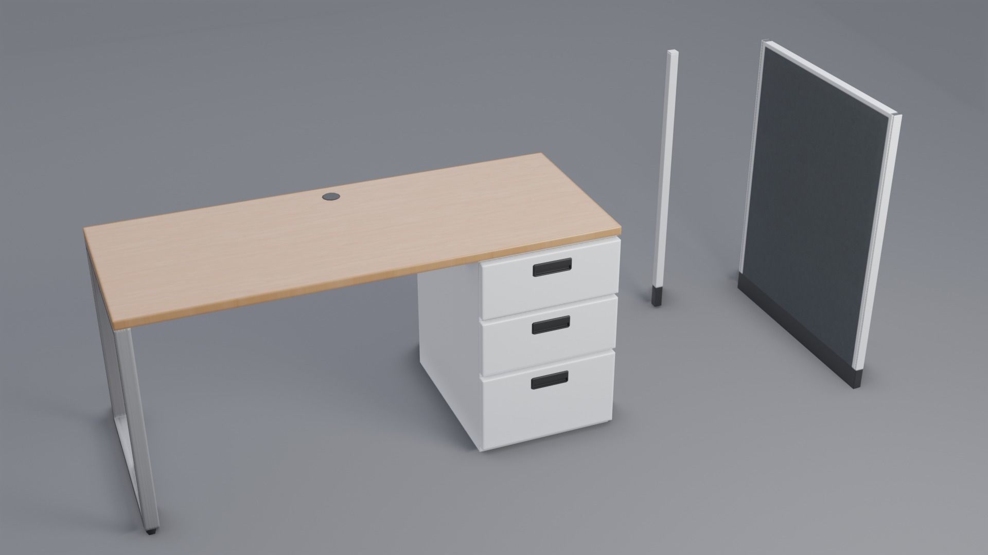 Office Desk Low-poly 3D model_20