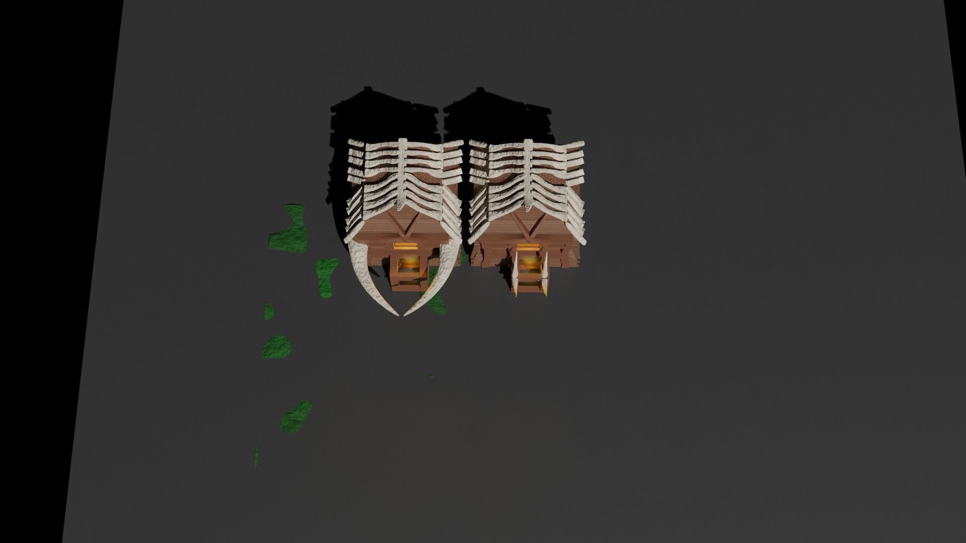 scavengers vikings style village 3 main buildings  Low-poly 3D model_4