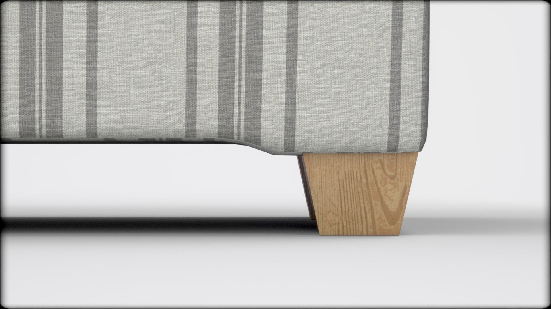 Pembroke storage bench stripe neutral Low-poly 3D model_4