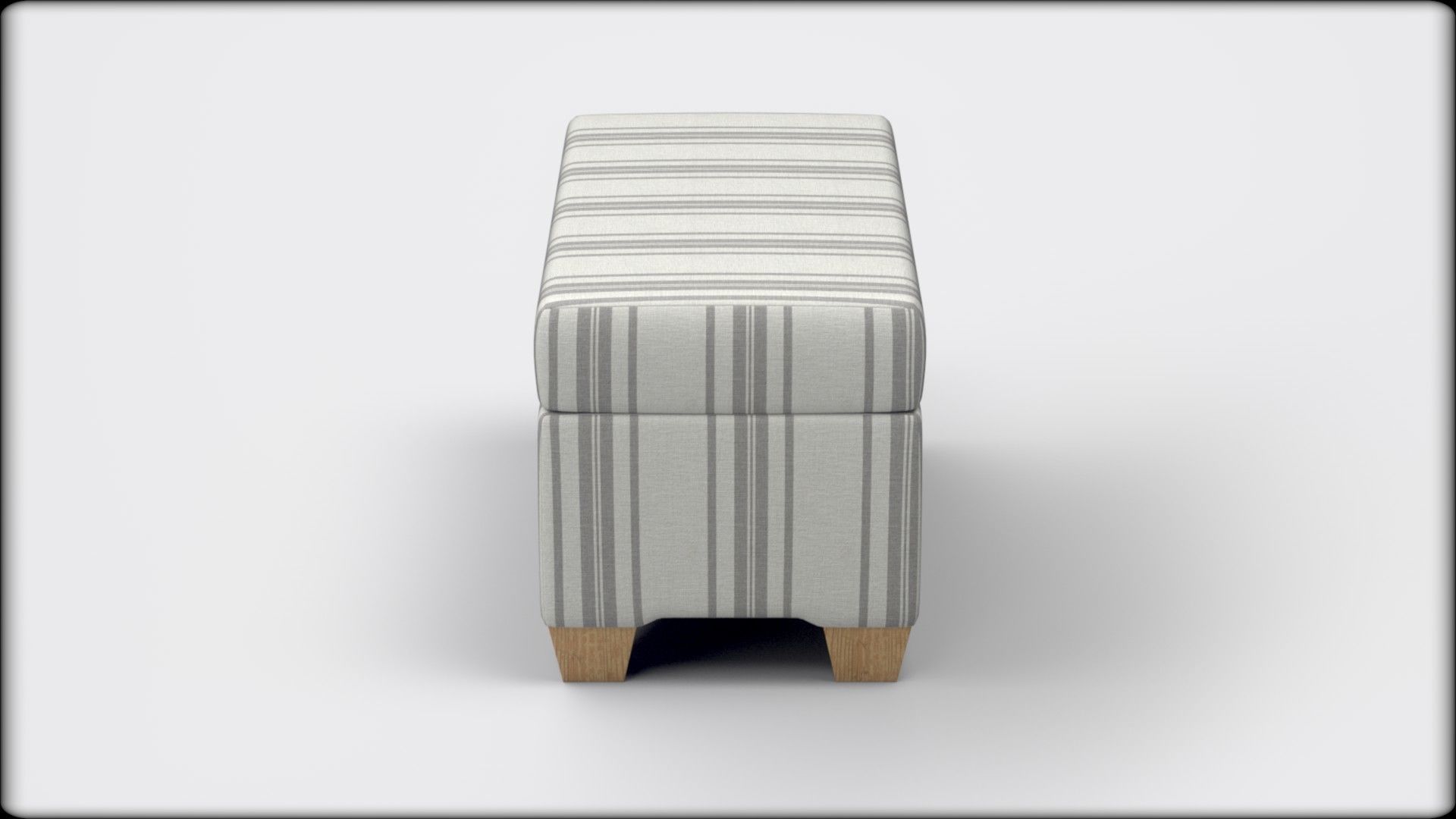 Pembroke storage bench stripe neutral Low-poly 3D model_3