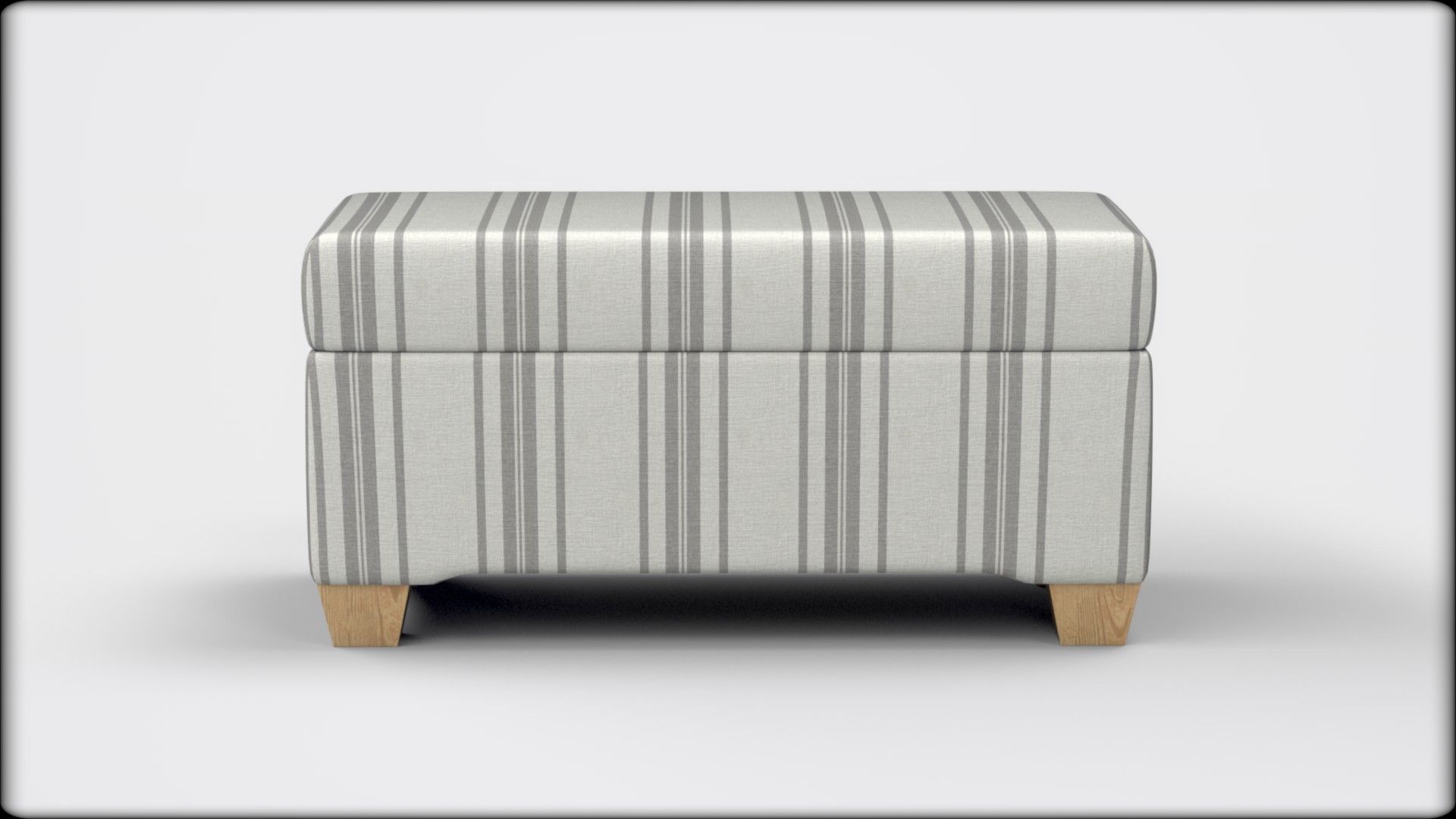 Pembroke storage bench stripe neutral Low-poly 3D model_2