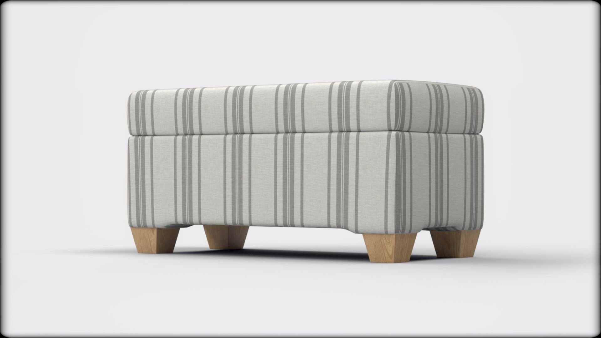 Pembroke storage bench stripe neutral Low-poly 3D model_5