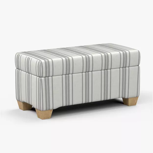 Pembroke storage bench stripe neutral Low-poly 3D model_0