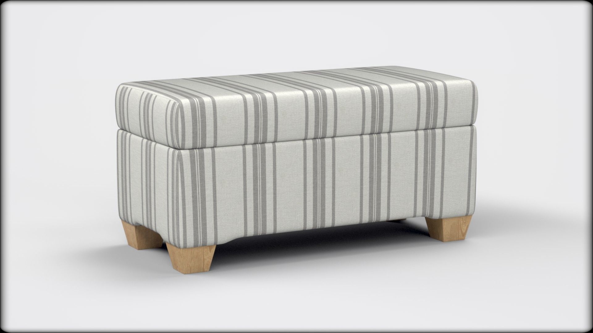 Pembroke storage bench stripe neutral Low-poly 3D model_1