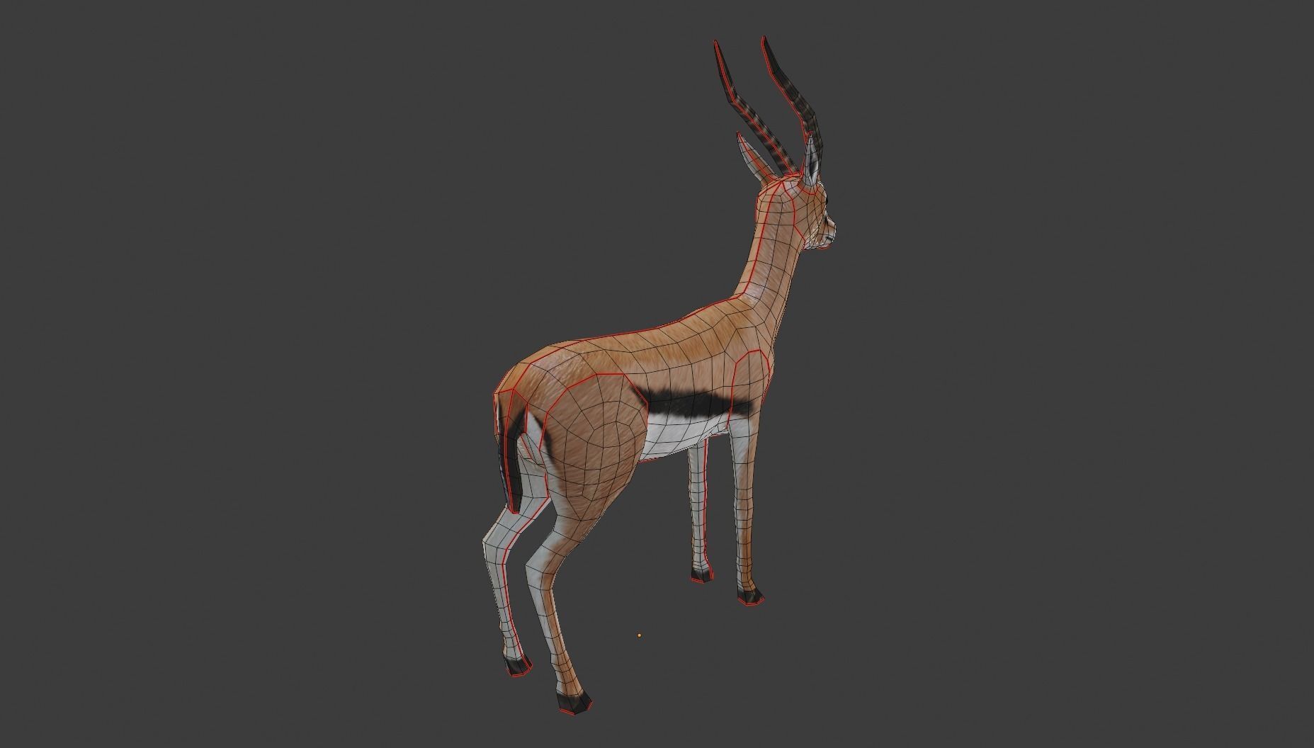 Gazelle  Low-poly 3D model_5