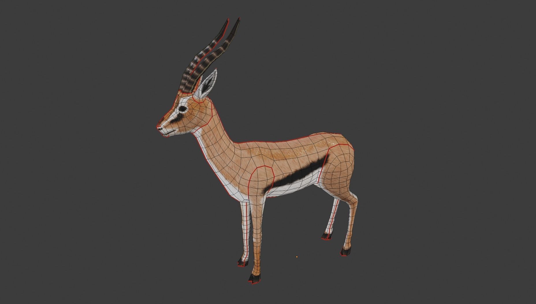 Gazelle  Low-poly 3D model_4