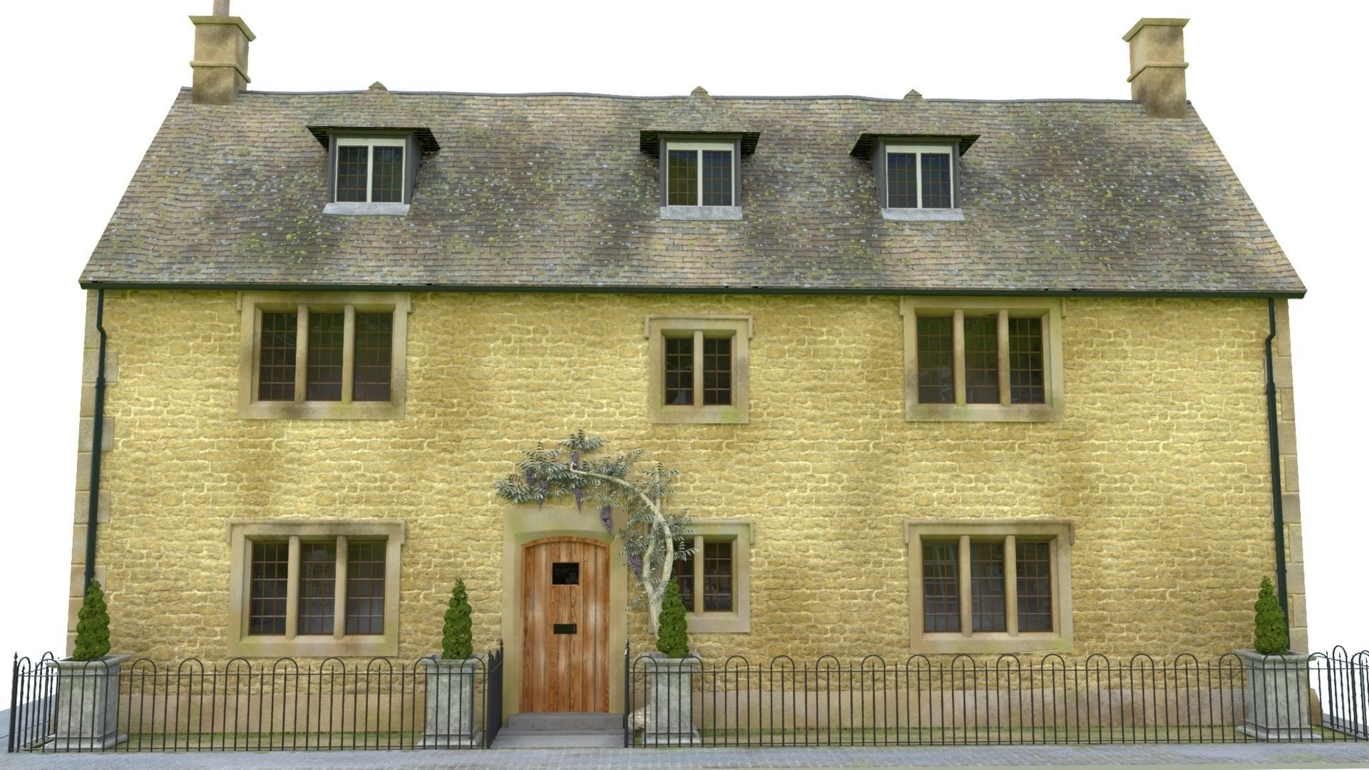 An English Georgian House Cottage 3D model_1