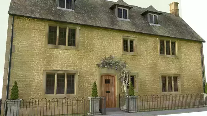 An English Georgian House Cottage 3D model