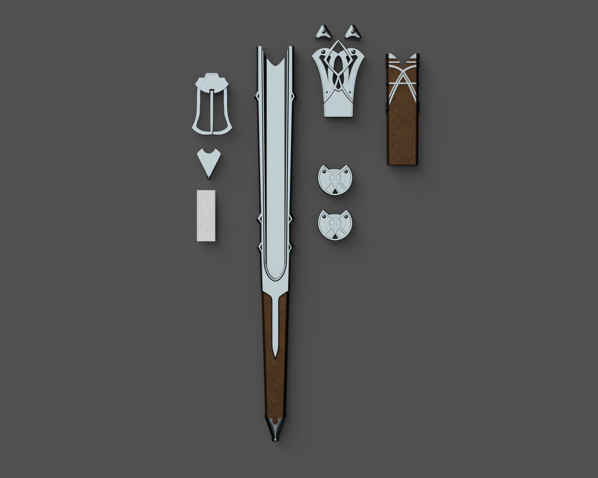 Talion Sword belt and Scabbards - Shadow of Mordor 3D Printable 3D print model_2