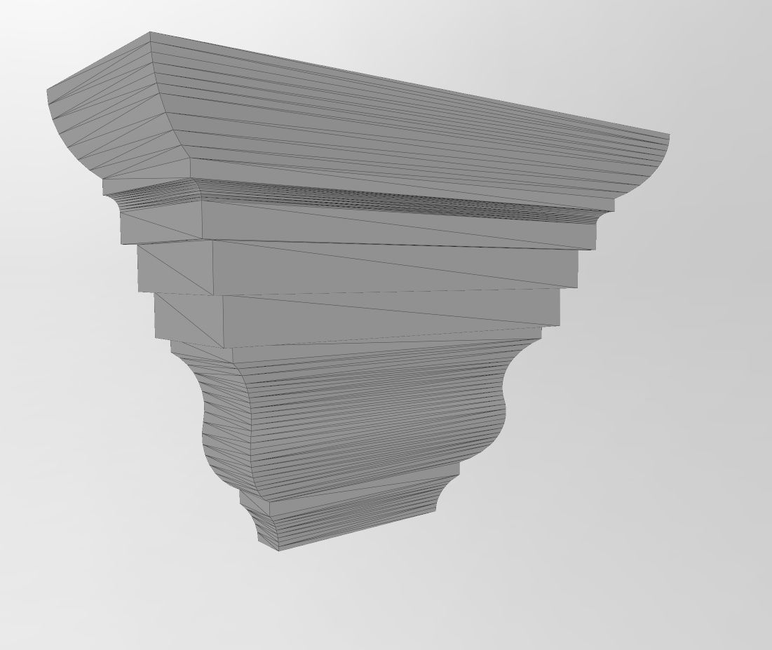 Simple stepped massive corbel 3D print model_10