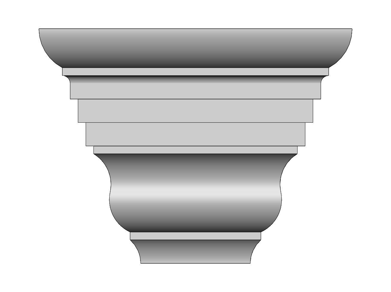 Simple stepped massive corbel 3D print model_5