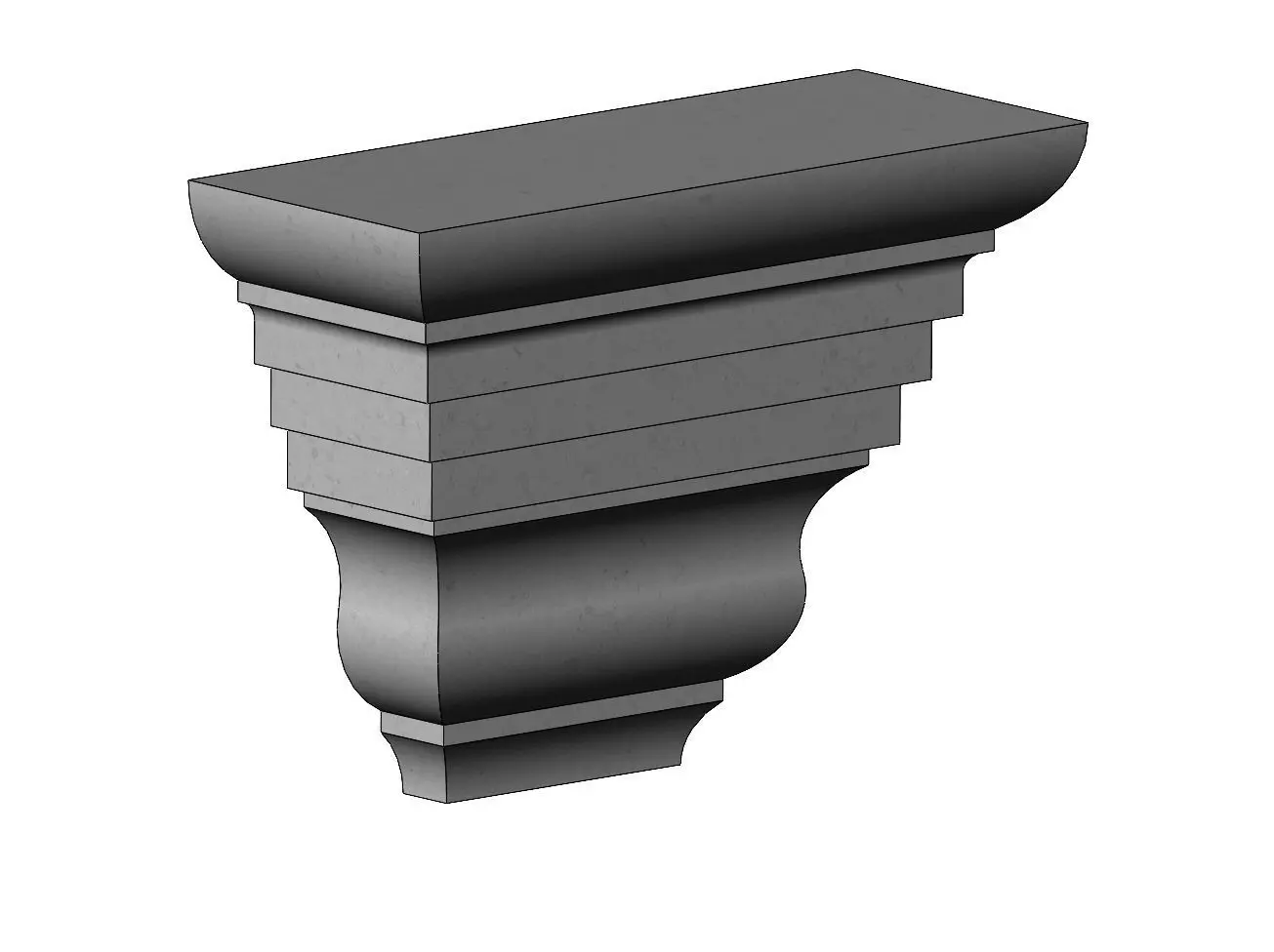Simple stepped massive corbel 3D print model_0