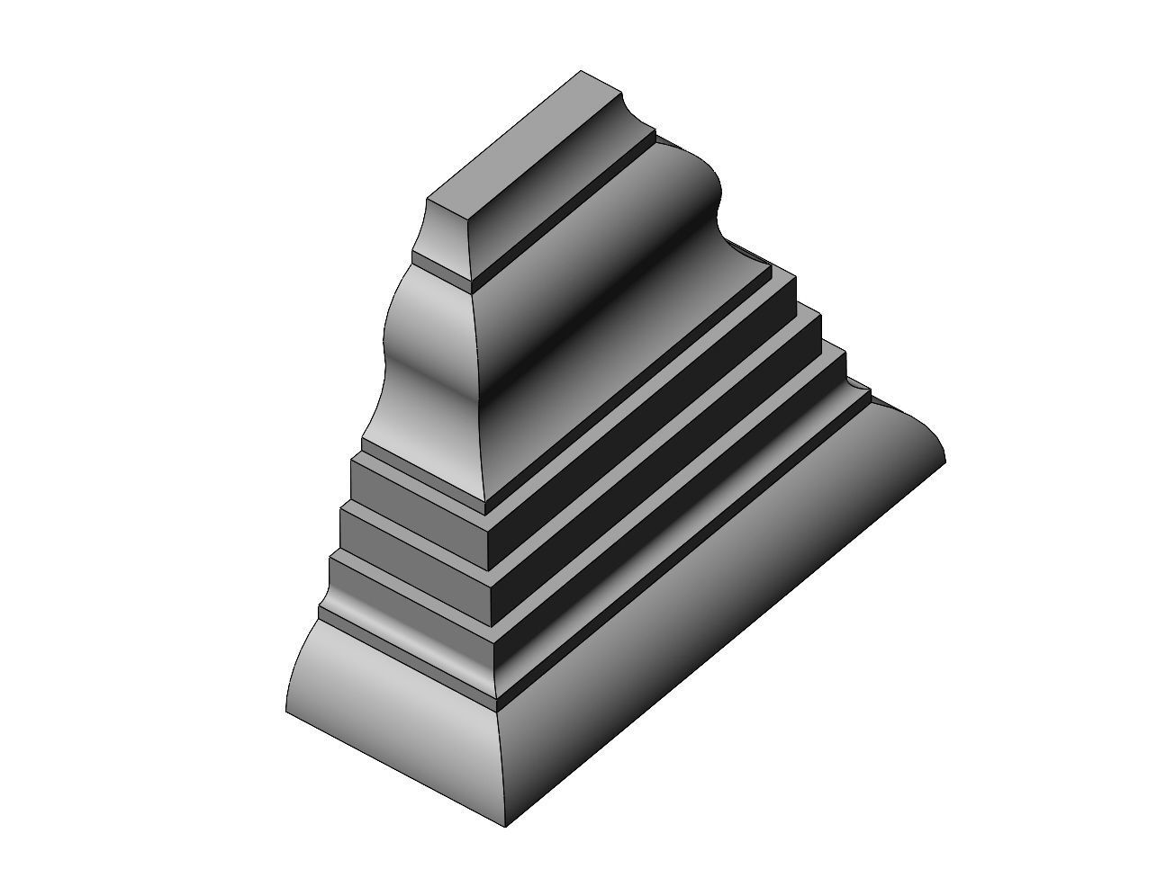 Simple stepped massive corbel 3D print model_4