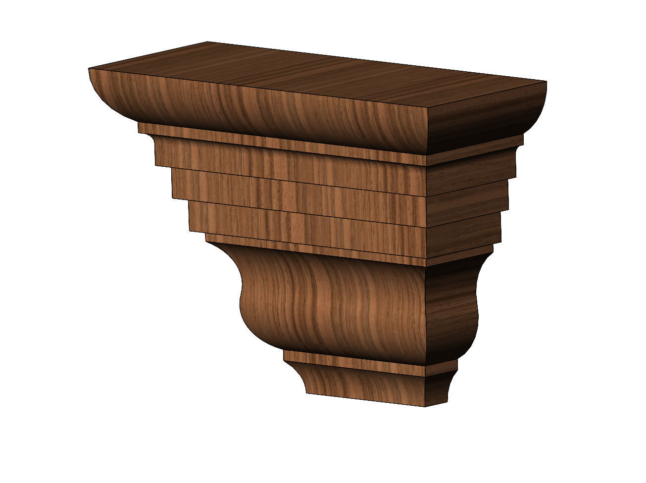 Simple stepped massive corbel 3D print model_1