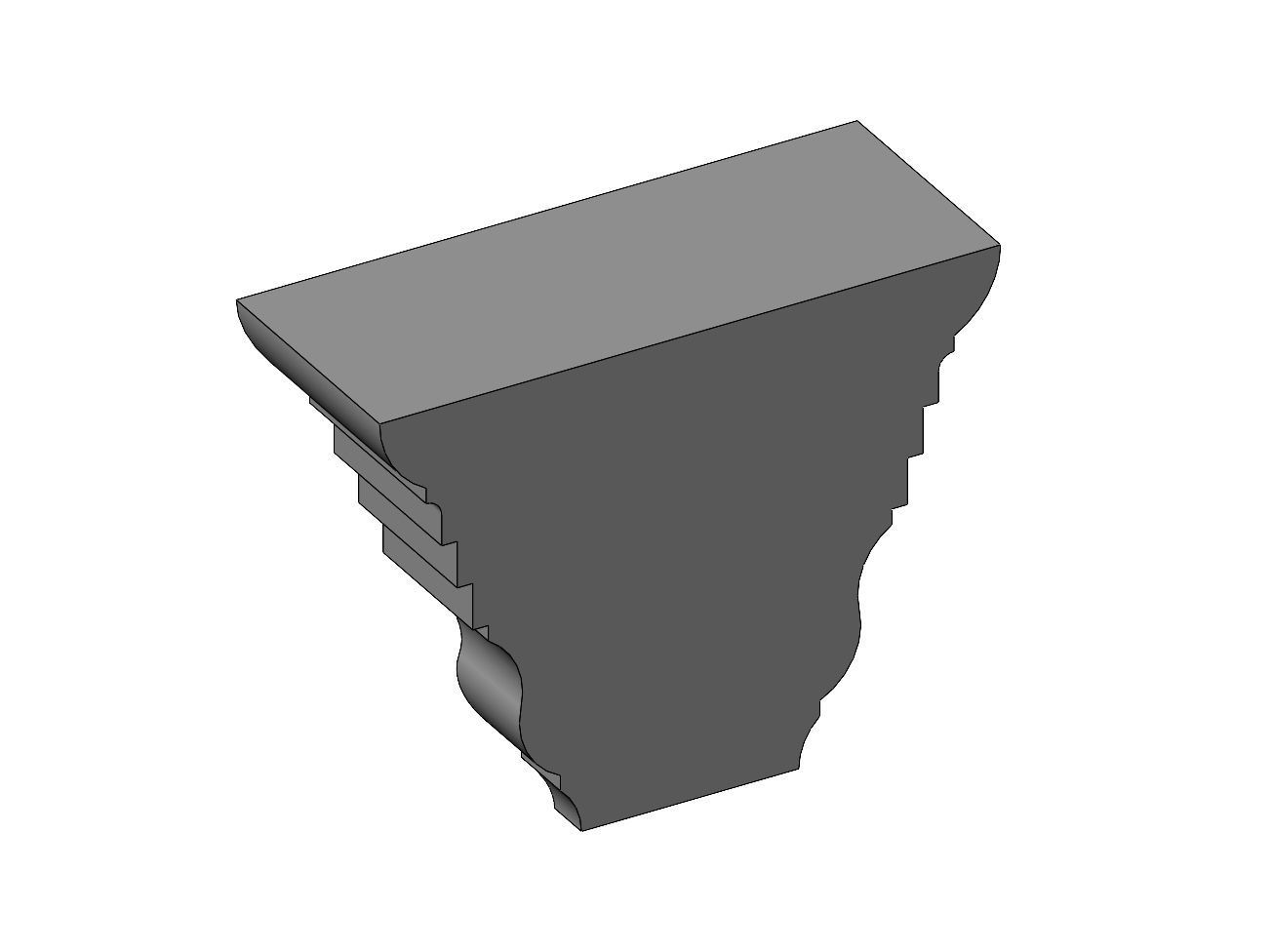 Simple stepped massive corbel 3D print model_6