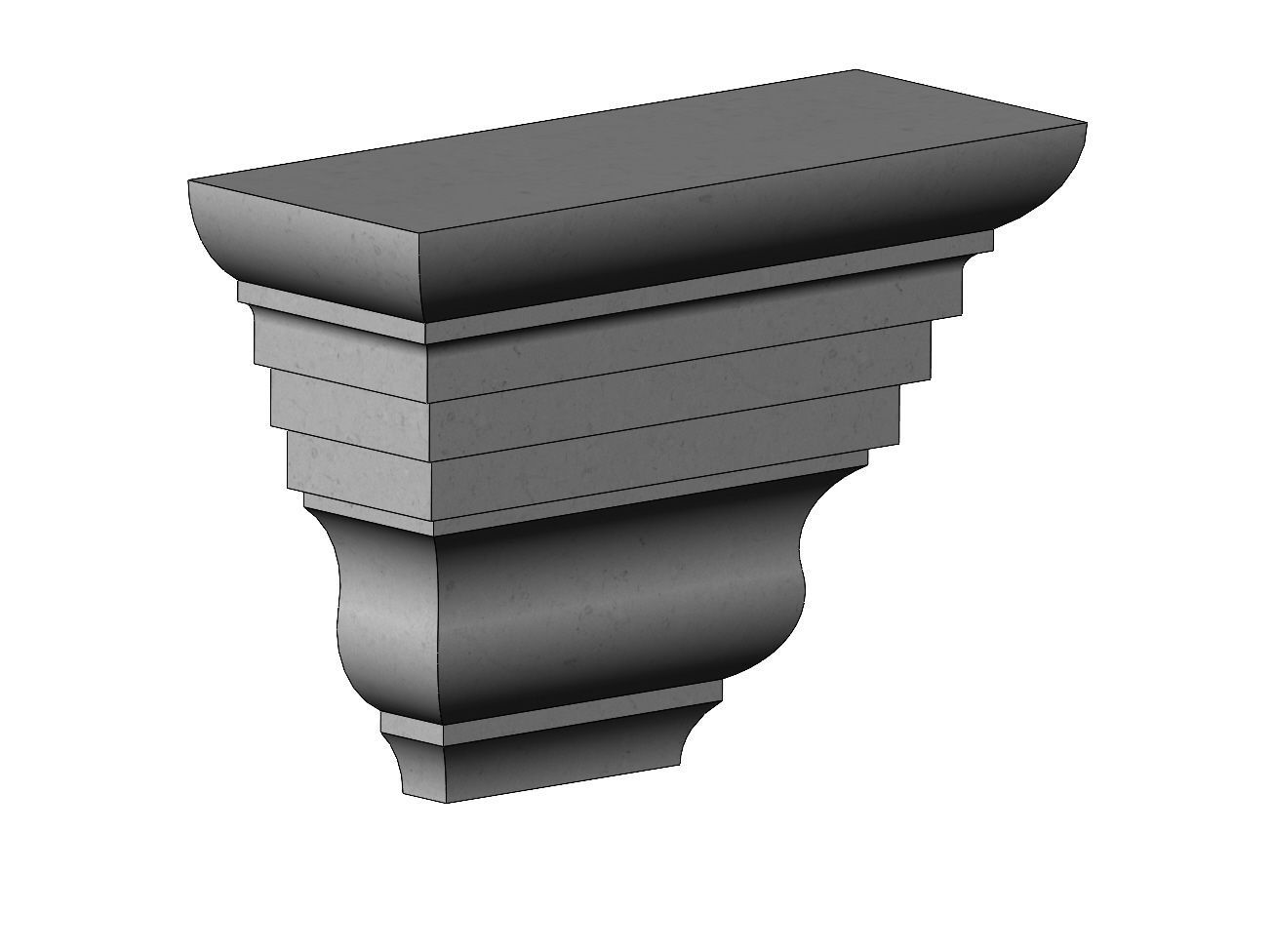 Simple stepped massive corbel 3D print model_13