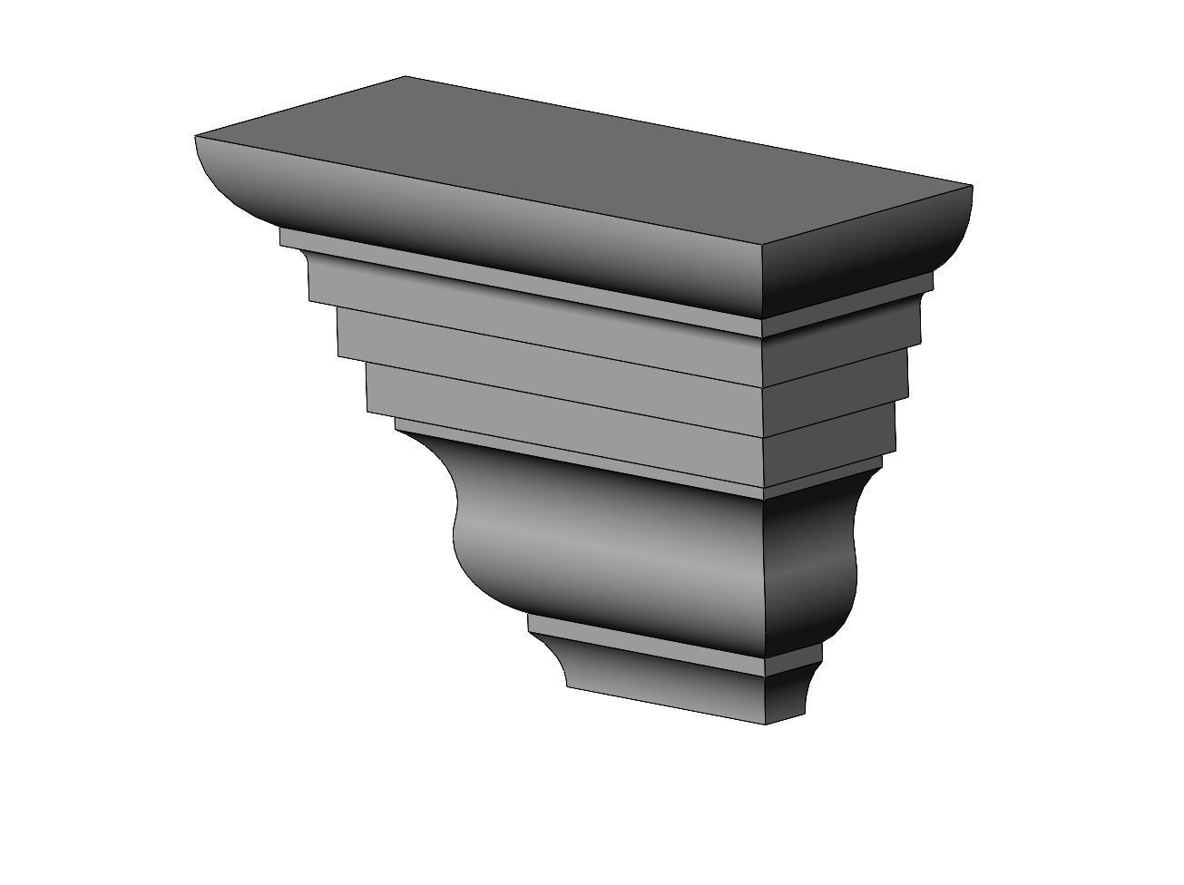 Simple stepped massive corbel 3D print model_2