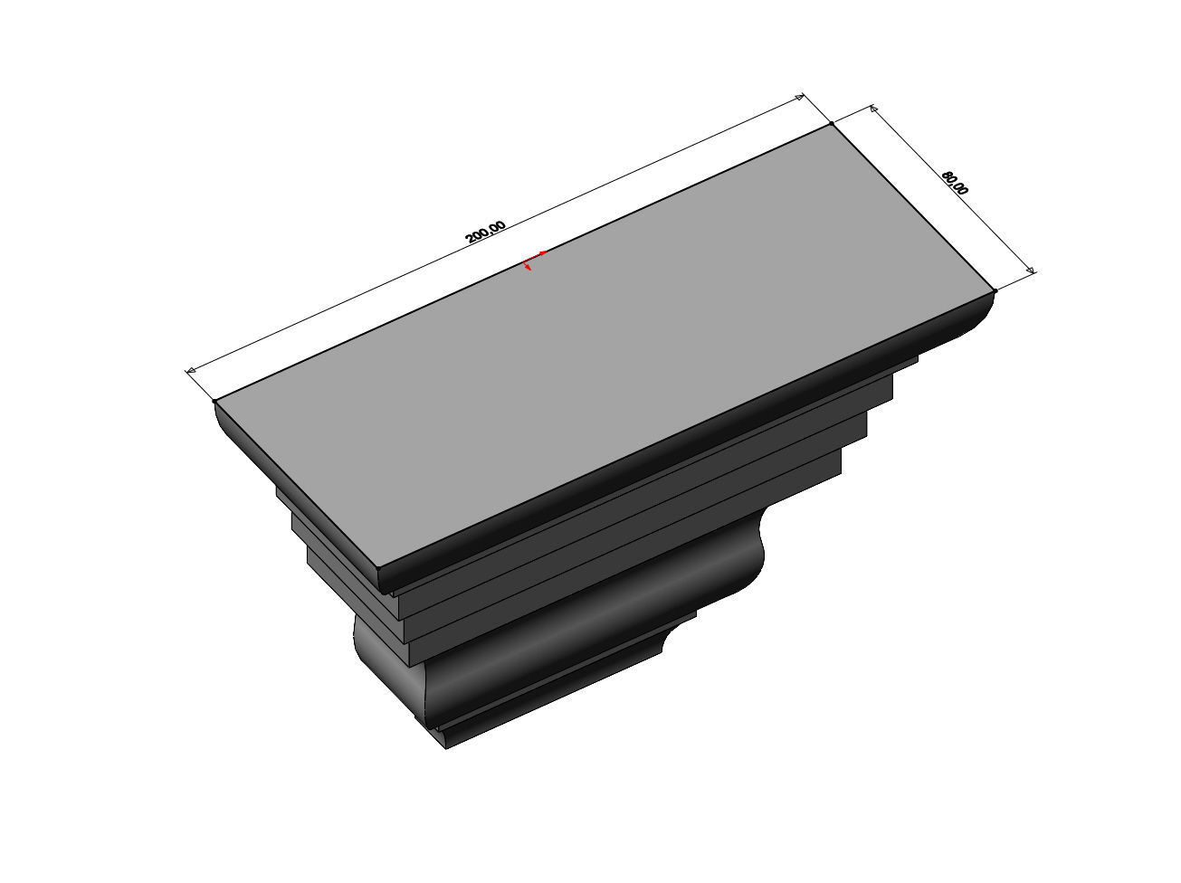 Simple stepped massive corbel 3D print model_8