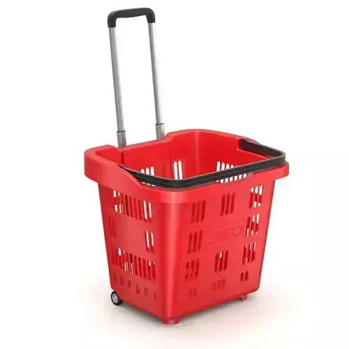 Rolling Shopping Basket 3D model