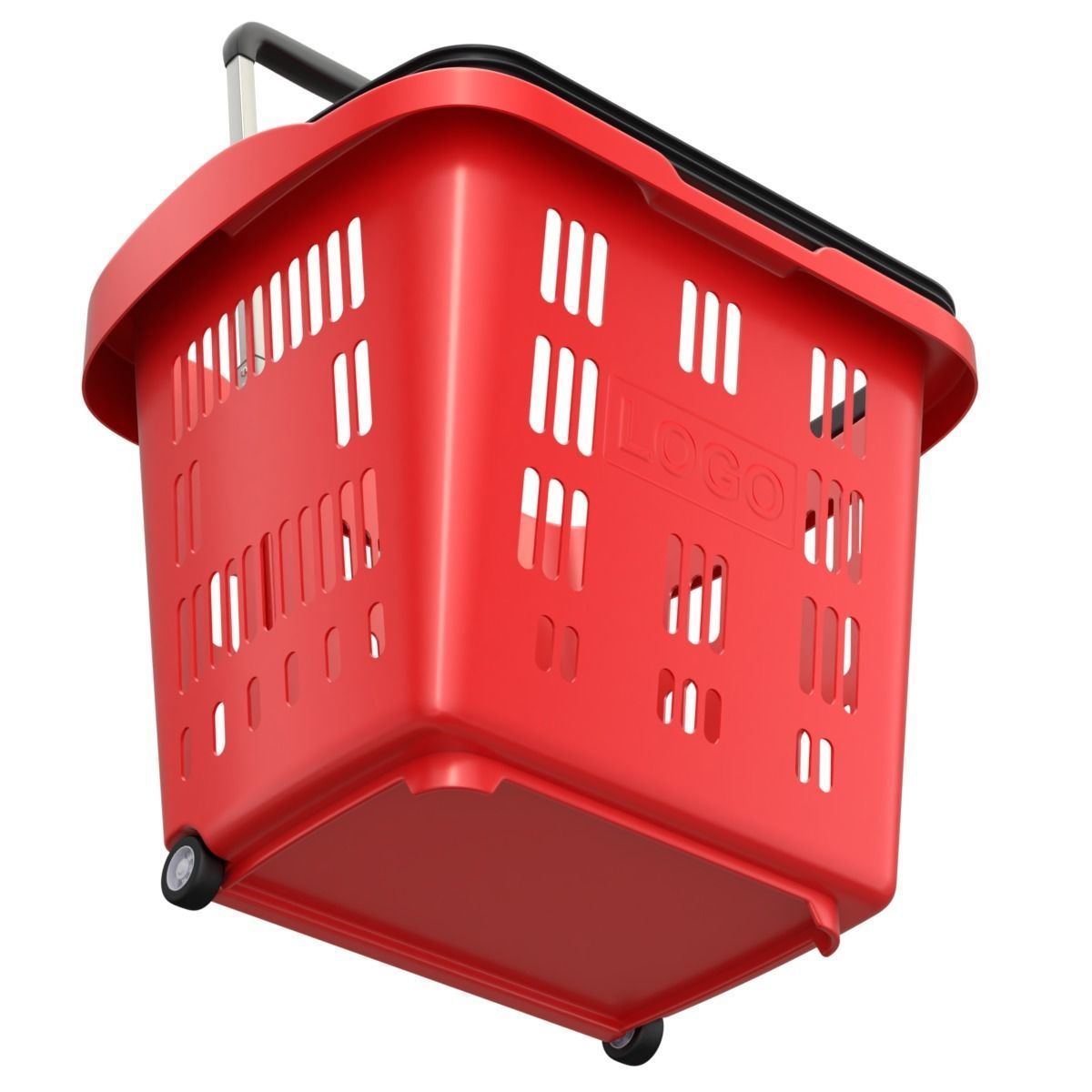 Rolling Shopping Basket 3D model_12