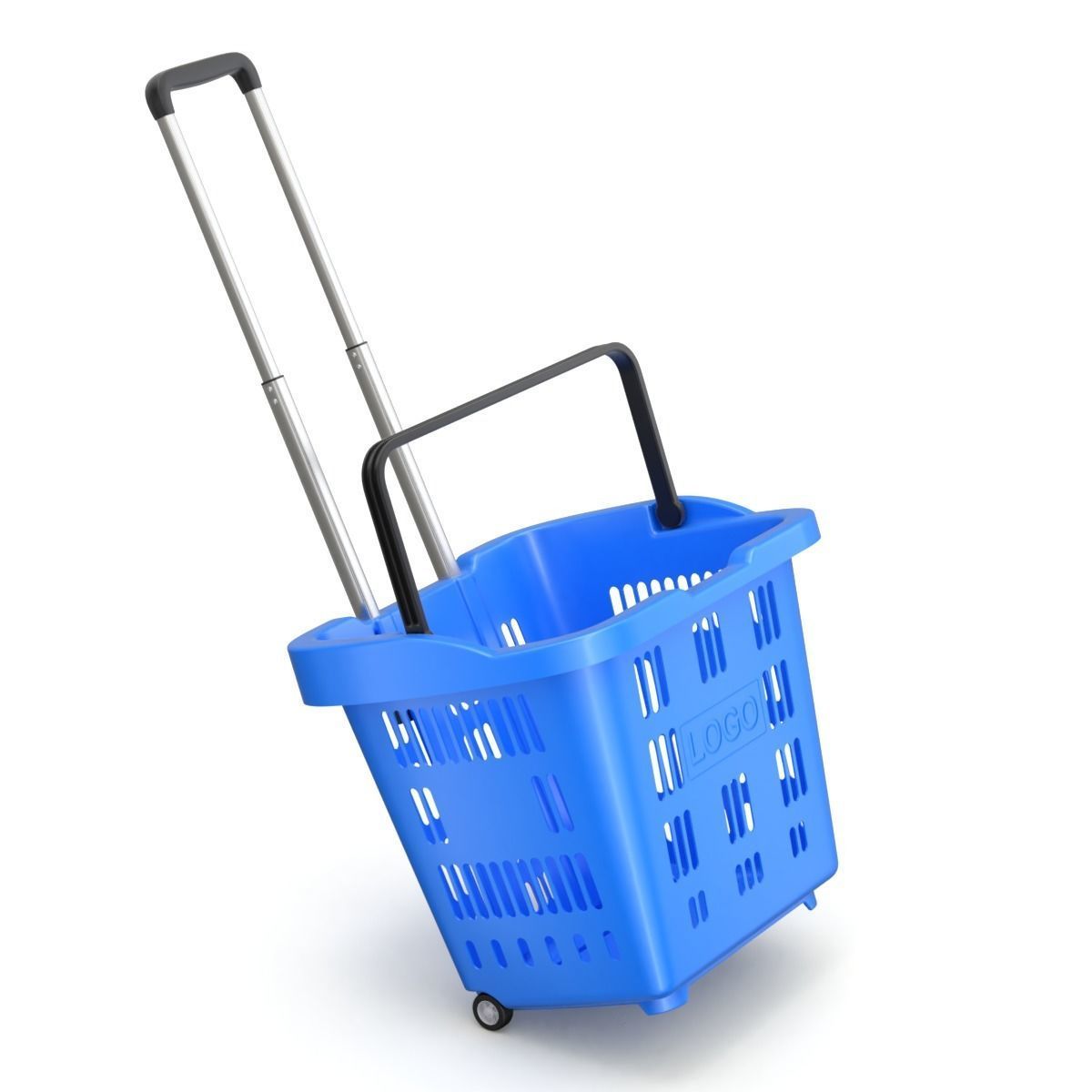 Rolling Shopping Basket 3D model_2