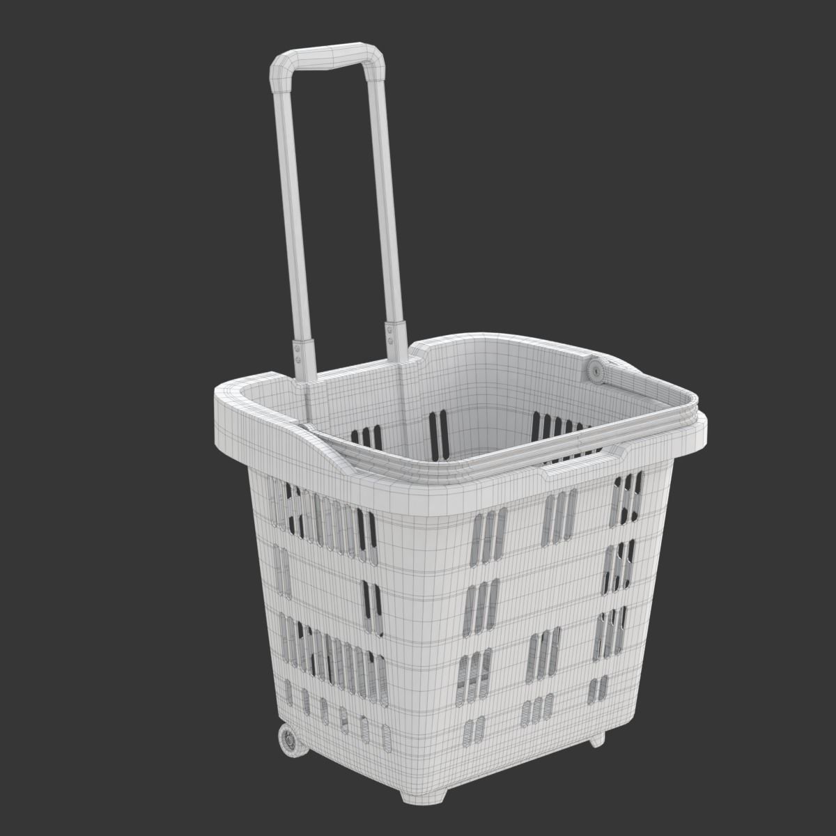 Rolling Shopping Basket 3D model_25