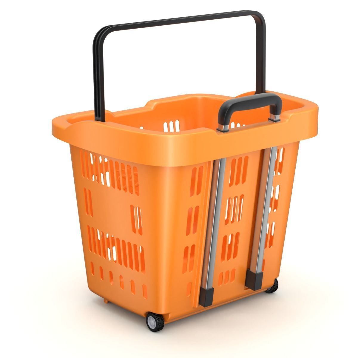 Rolling Shopping Basket 3D model_4