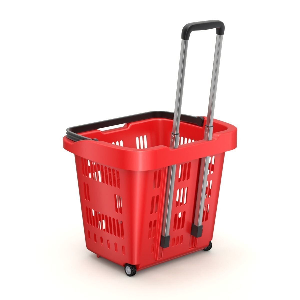 Rolling Shopping Basket 3D model_1