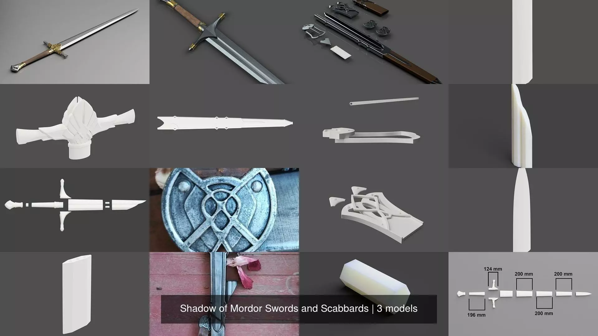 Shadow of Mordor Swords and Scabbards 3D printable 3D Model Collection_4