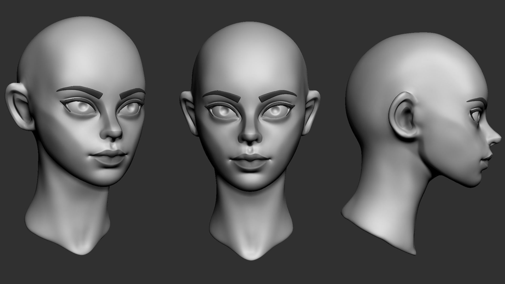 FREE - Stylized Head Free 3D model_1