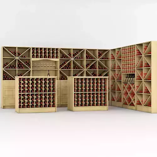 Wine rack Low-poly 3D model