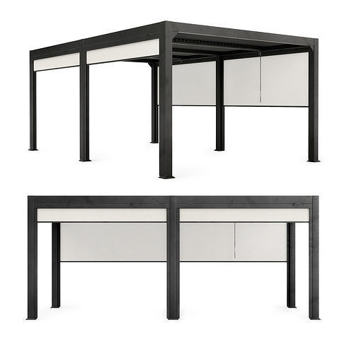 Pergola for terrace MARANZA 540cm grey 3D model