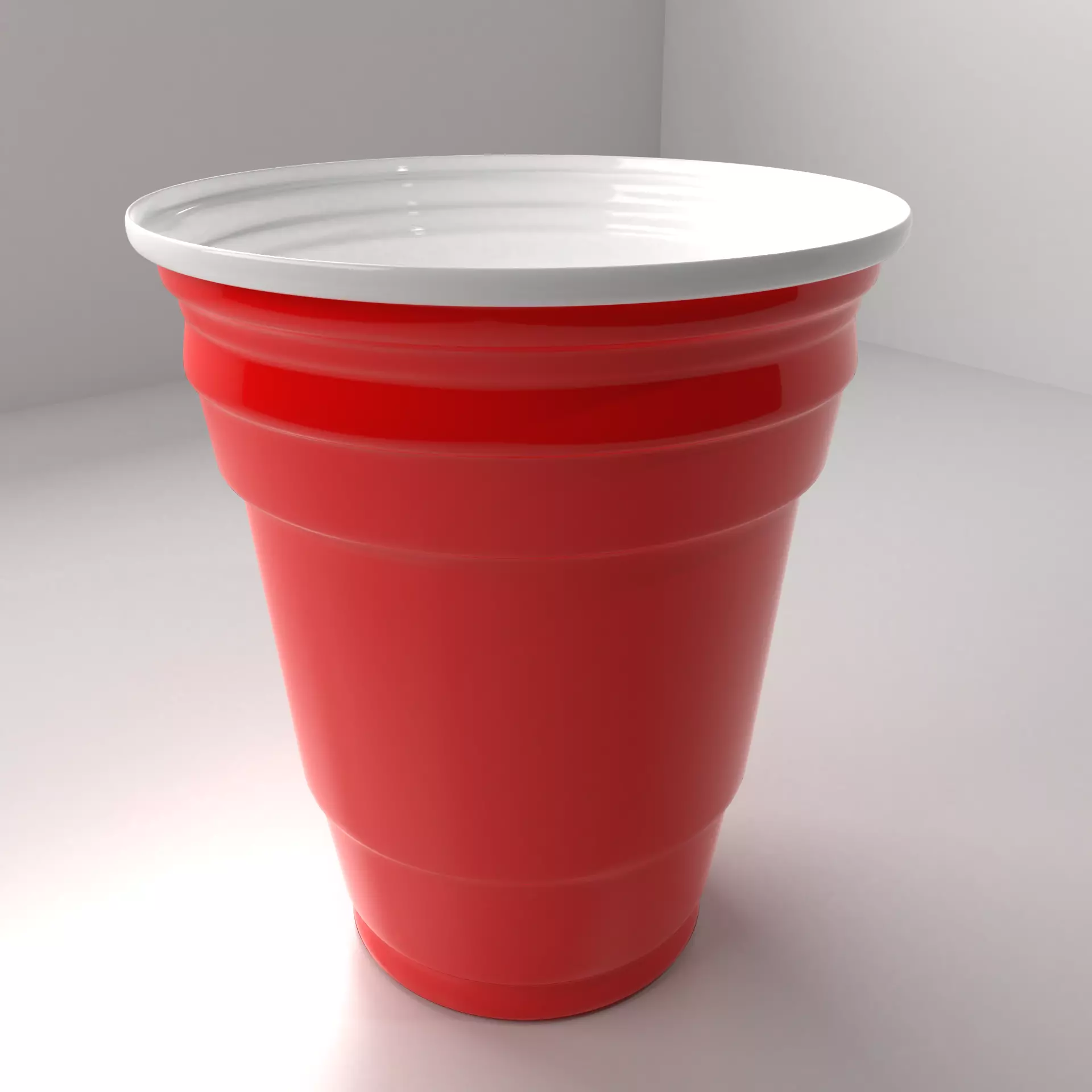 Red Plastic Cup 3D model_0