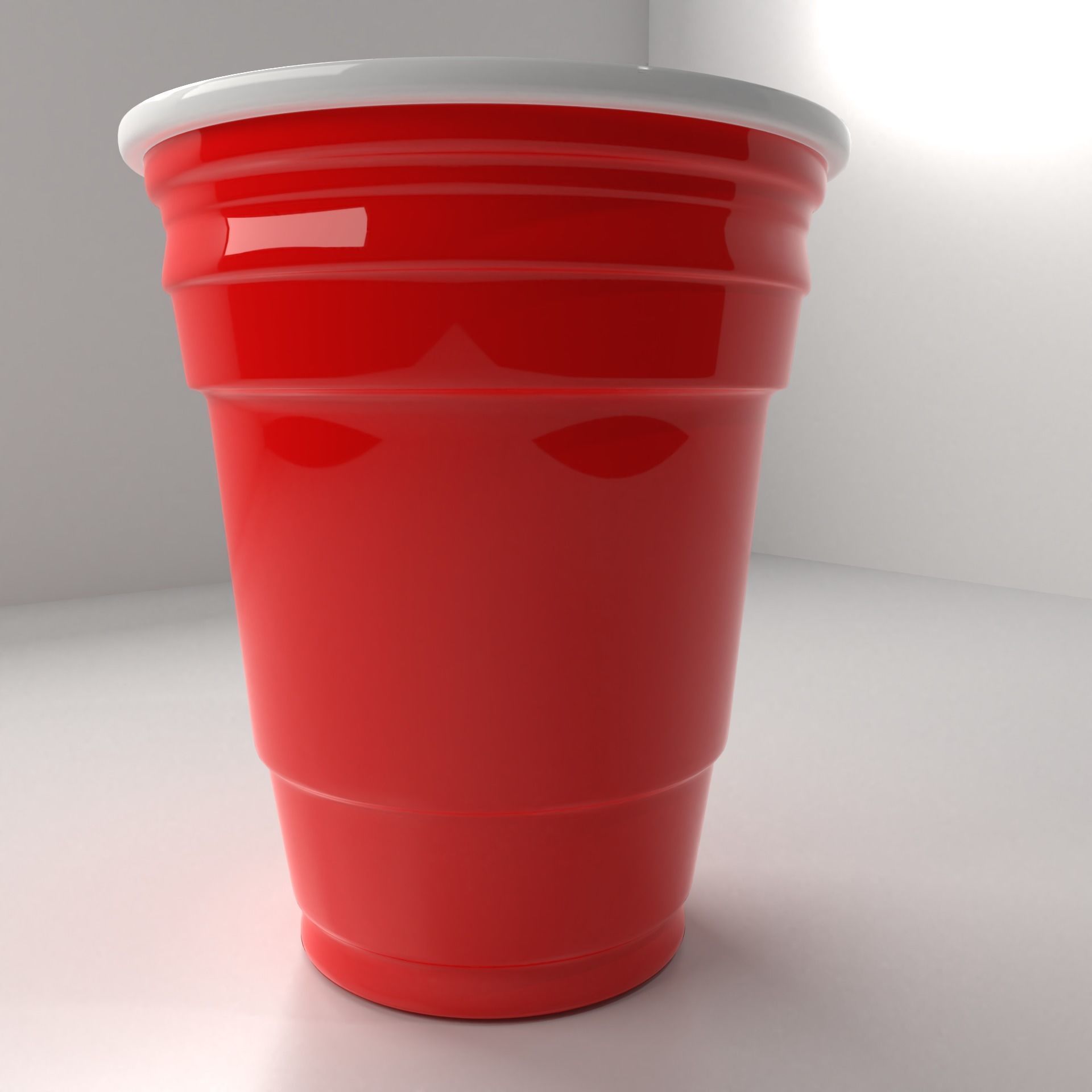 Red Plastic Cup 3D model_1