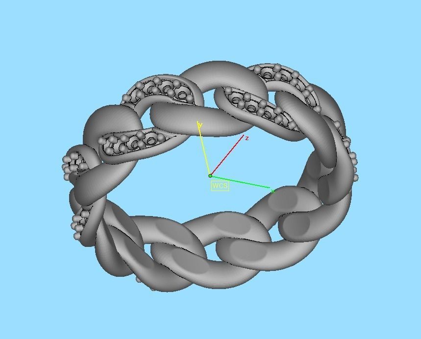 DIAMOND Cuban Link Heavy Chain Ring 7mm Wide 8US Size 3dmodel 3D print model_13