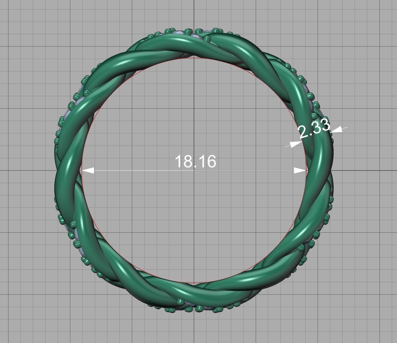 DIAMOND Cuban Link Heavy Chain Ring 7mm Wide 8US Size 3dmodel 3D print model_23