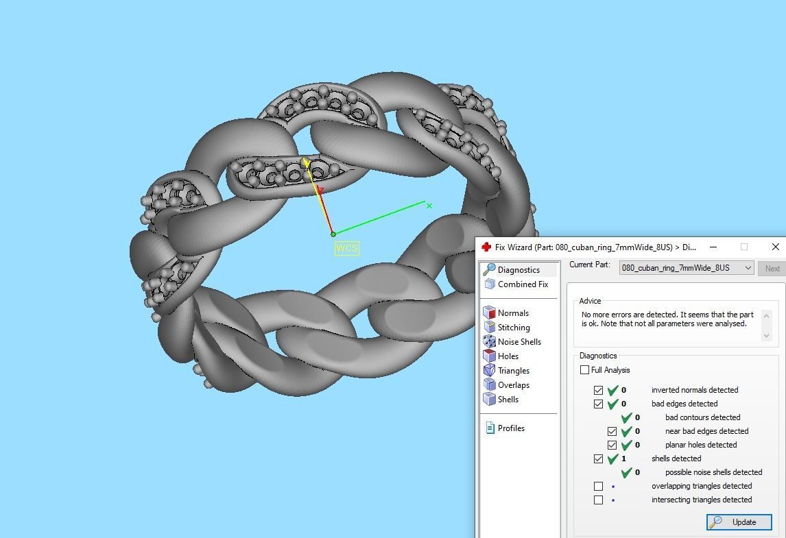 DIAMOND Cuban Link Heavy Chain Ring 7mm Wide 8US Size 3dmodel 3D print model_15