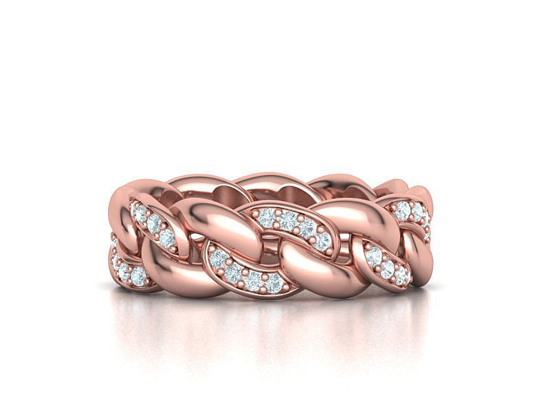 DIAMOND Cuban Link Heavy Chain Ring 7mm Wide 8US Size 3dmodel 3D print model_3