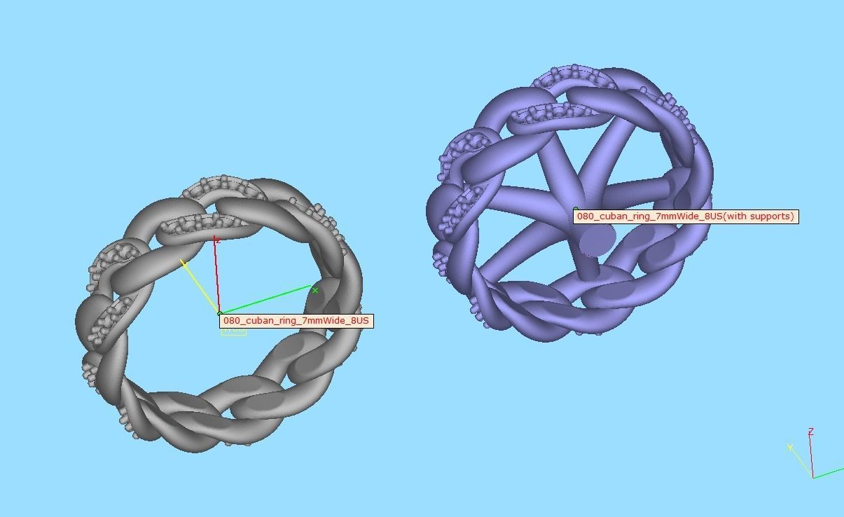 DIAMOND Cuban Link Heavy Chain Ring 7mm Wide 8US Size 3dmodel 3D print model_16